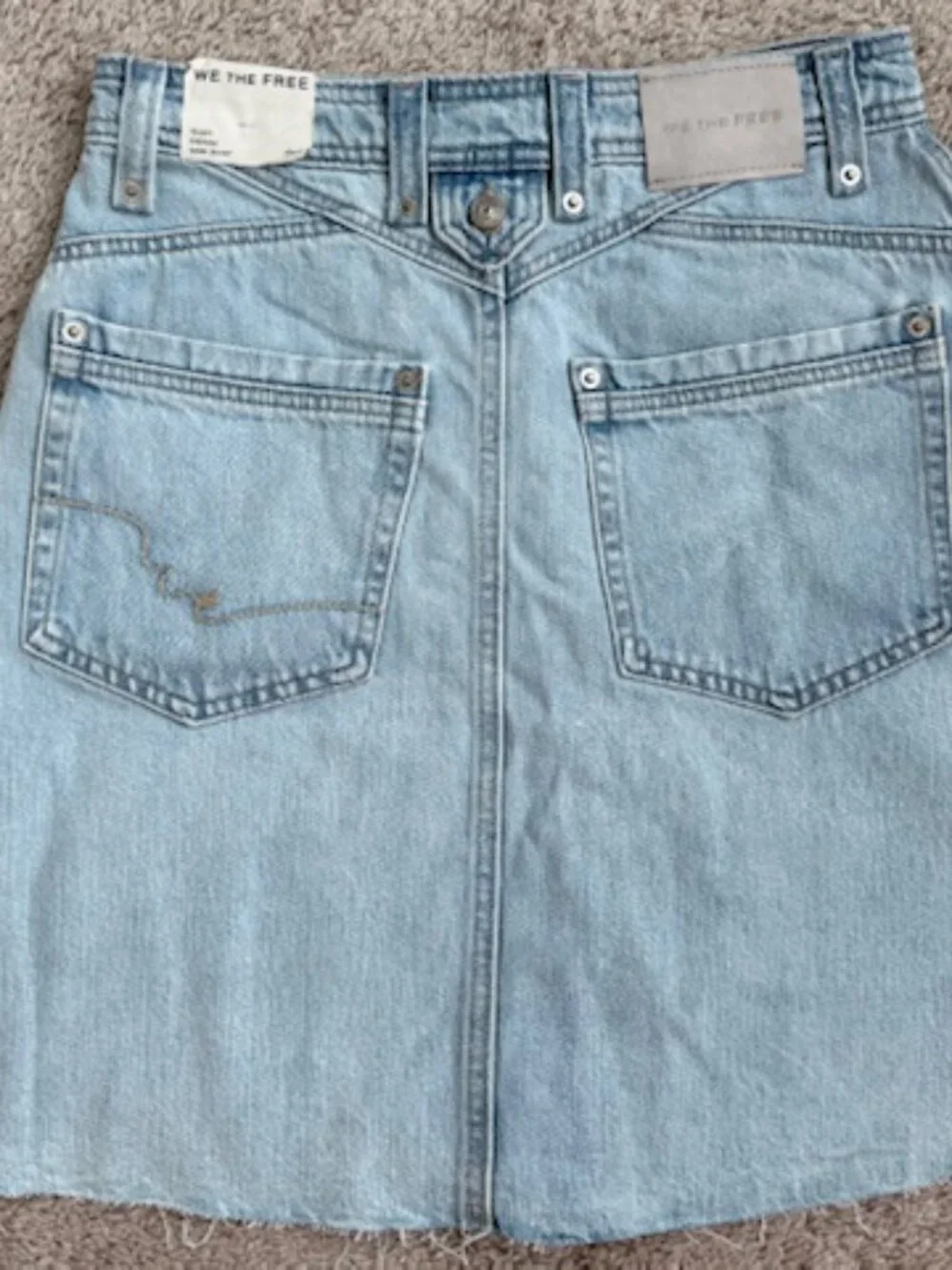 Free People We The Free Suzy Denim Midi Skirt NWT Size 27 Light Wash